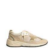 Dad-Star Beige Sneakers med Glitter og Guld Lamineret Stjerne