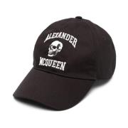 Sort baseball cap med Varsity Skull broderi