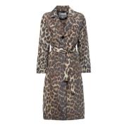 Leopard Print Trench Coat