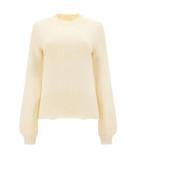 Hvid Cashmere og Uld Sweater