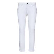 Hvide Skinny-Fit Jeans med Logo Plaque