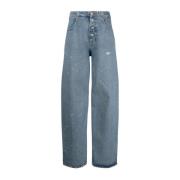 Jeans med slidt look