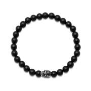 Matte Onyx Sort Skull Armbånd