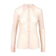 Broderet Beige Skjorte af Lorenzo Serafini