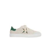 Vintage Beige Low-Top Sneakers med Bee Bird Broderi