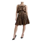 Leopard Print A-Line Kjole