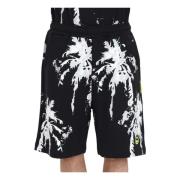 Sorte Unisex Shorts med Print og Logo