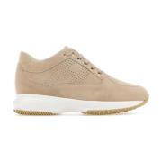 Interaktive Beige Ruskind Sneakers