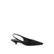 Satin Slingback Pumps med Kitten Heel