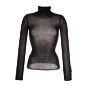 Sort Ribbet Cashmere Turtleneck Sweater