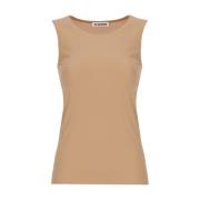 Beige Satin Top til Kvinder