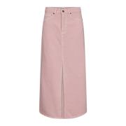 Elegant Midi Slit Nederdel Bubblegum