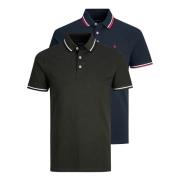 Stribet Krave Polo Skjorte 2 Pakke