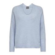 Mos Mosh Mmthora V-Neck Knit Strik 153900 Cashmere Blue