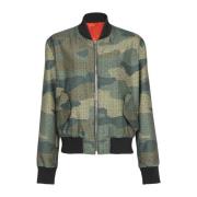 Camouflage monogrammet Shantung bomberjakke