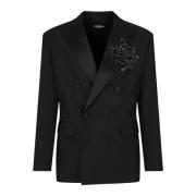 Sort Dobbelt-Brystet Blazer