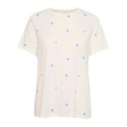 Hjerte Print Bomuld T-Shirt Top