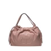 Pink Hobo Taske med Nappa Effekt