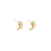 Joy Waterproof Clear CZ Chunky Hoop Earring 18K Gold Plating