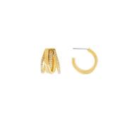 Joy Waterproof Clear CZ Multi Hoop Earring 18K Gold Plating