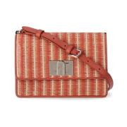 Mini Raffia Orange Crossbody Taske