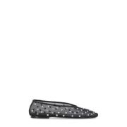 Sorte Ballet Flats med Strass Detaljer