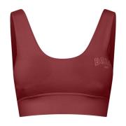 Sporty Bordeaux Top med Brede Stropper