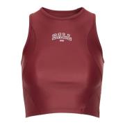 Sporty Bordeaux Top med Logo Print