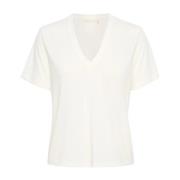 Klassisk V-Hals Top Whisper White