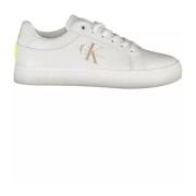 Hvid Polyester Sneaker med Logo Print