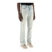 Vintage Distressed Raw Hem Straight Jeans