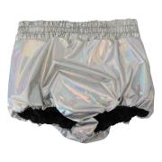 Sølv Holografisk Højtaljet Hot Pants Shorts