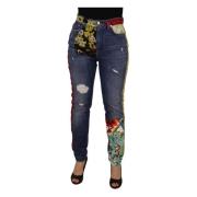 Luksus Patchwork Skinny Denim Jeans