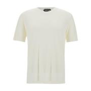 Hvid Crewneck T-shirt Lyocell Blanding