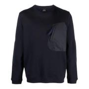 panelled cotton sweatshirt Navy