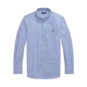 SLIM FIT Blue And White STRIPED STRETCH POPLIN SHIRT