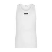 Hvid Tank Top med Logo Label