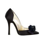 Sorte Blomst Pumps Elegant Stil