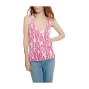 Multifarvet tekstil dame top