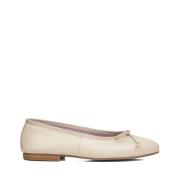 Beige Casual Læder Ballet Flats