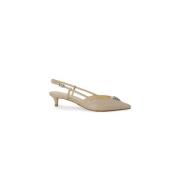 Beige Pointed Toe Pumps med Spænde/Bue