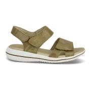 Oliven Sandal med Tekstilforing