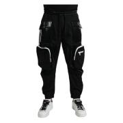 Sort Nylon Cargo Jogger Sweatpants