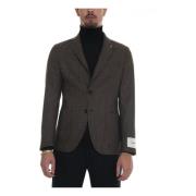 Houndstooth Slim Fit Wool Jacket