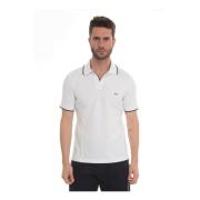 Logo Polo Shirt Tekstureret Stof Kontrast Piping