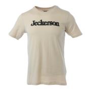 Beige Printet Slim Fit T-shirt