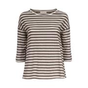 Stribet Linned Bomuld T-shirt