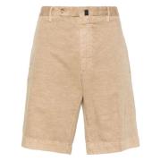 Bomuld/Linned Shorts med Lommer