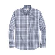 Aqua Tartan Regular Fit Bomulds Poplin Fredagssportskjorte med Knappel...