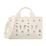 Beige Syntetisk Shopping Taske